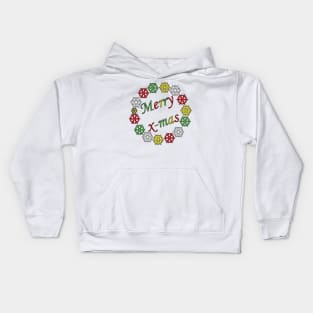 Merry X-mas Typography Design - Coloured 2 Kids Hoodie